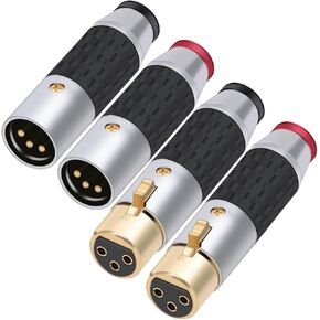 3PIN X L R Wire Connector Interconnect Plug Microphone Audio Plug Male Female Adapter 1Pcs(D1009-Black) in Saudi Arabia