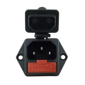 AC Power Socket with Fuse flip Cover Protective Cover pin Socket 10A 250v Cabinet Computer Chassis Socket in Saudi Arabia
