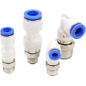 NRL Pneumatic Air Hose Quick Plugs Connector Straight Through NRC High-speed Rotary Joint Elbow PL8-02/PC6-02 1Pcs(弯头NRL12-04) in Kuwait