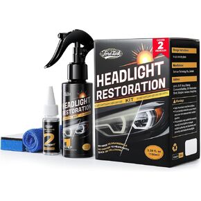 Car Headlight Restoration Kit, No Power Tools Required, Restoring to Like-New Condition, Covers 3 Vehicle Headlight Treatments, Headlight Cleaner and Restorer Kit, Headlight Restoration Spray in Kuwait
