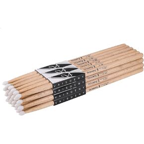 أعواد طبلة 5B، مجموعة أعواد طبلة برأس من النايلون للطبول الصوتية أو الطبول الإلكترونية، أعواد طبلة برأس نايلون بيضاوية للطبول والمبتدئين (12 زوجًا) in Kuwait