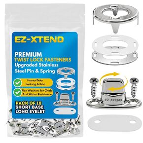 ez -spontend marine twist lock kodeners - buttener brass trans brass progm مع مسامير من الفولاذ المقاوم للصدأ للقطن ، وأزرار الدوران البحري (قاعدة طويلة - 10 pk) in Kuwait