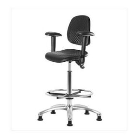 Thomas ECOM PHBCH-MB-CR-T1-A1-CF-RG كرسي مرتفع من مادة البولي يوريثين مع قاعدة من الكروم مع إمالة، ظهر متوسط، ذراع قابل للتعديل، ينزلق in Kuwait