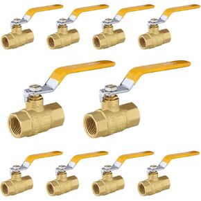 10 عبوات فوسكان 3/4 بوصة FNPT صمام كروي كامل المنفذ عالي التحمل مع مقبض أصفر، 600 WOG، صمام إغلاق نحاسي لتطبيق مياه الشرب in Kuwait