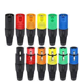 1Pcs 3PIN XLR Wire Connector Male/Female Plug Plastic Shell Microphone Speaker XLR Jack 6 Colors(1xM-Red) in Kuwait