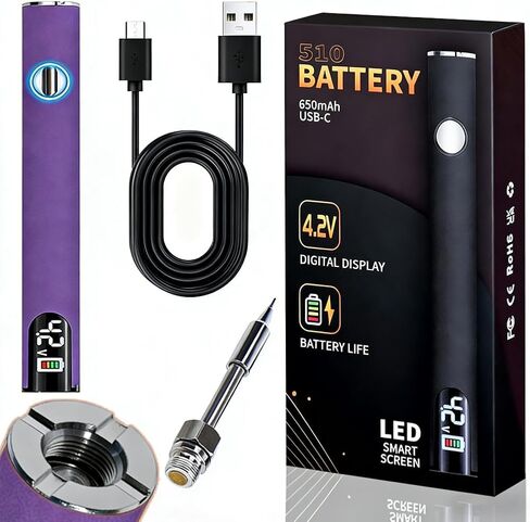 مكواة لحام لاسلكية احترافية ببطارية 510 خيط مع شاشة LED وتحكم دقيق في درجة الحرارة USB-Cقلم لحام بنفسجي كهربائي قابل لإعادة الشحن بقدرة 650 مللي أمبير في الساعة، عمل دقيق/إصلاح الأجهزة، تعديل 3 سرعات in Kuwait