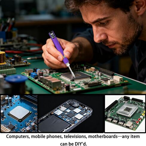 مكواة لحام لاسلكية احترافية ببطارية 510 خيط مع شاشة LED وتحكم دقيق في درجة الحرارة USB-Cقلم لحام بنفسجي كهربائي قابل لإعادة الشحن بقدرة 650 مللي أمبير في الساعة، عمل دقيق/إصلاح الأجهزة، تعديل 3 سرعات in Kuwait