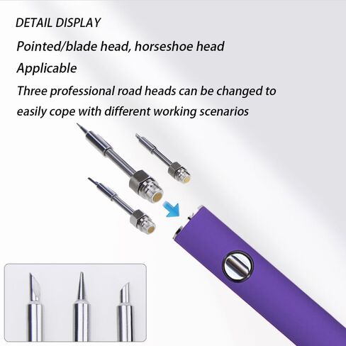 مكواة لحام لاسلكية احترافية ببطارية 510 خيط مع شاشة LED وتحكم دقيق في درجة الحرارة USB-Cقلم لحام بنفسجي كهربائي قابل لإعادة الشحن بقدرة 650 مللي أمبير في الساعة، عمل دقيق/إصلاح الأجهزة، تعديل 3 سرعات in Kuwait