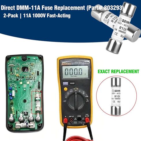 DMM-11A مصهر رقمي متعدد، 11A 1000V سريع المفعول - مصهر 10x38 مم لدقة Fluke، Amprobe، BK وغيرها من المقاييس المتعددة - يستبدل الجزء رقم 803293 in Kuwait