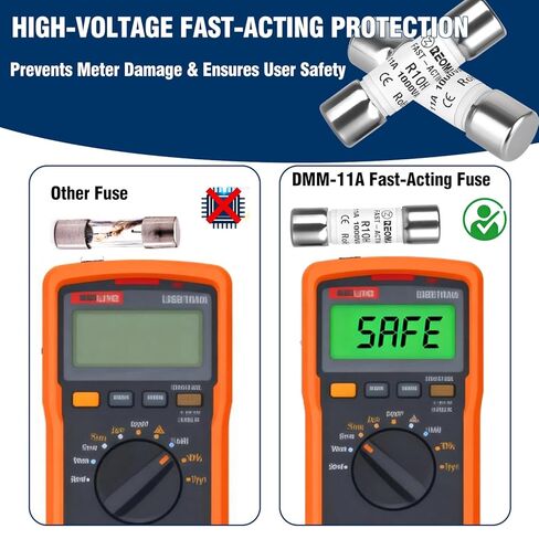 DMM-11A مصهر رقمي متعدد، 11A 1000V سريع المفعول - مصهر 10x38 مم لدقة Fluke، Amprobe، BK وغيرها من المقاييس المتعددة - يستبدل الجزء رقم 803293 in Kuwait