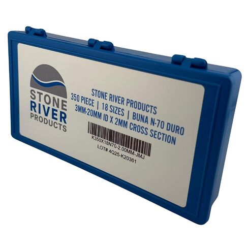مجموعة حلقات دائرية مترية من Stone River Products 350 قطعة، 18 مقاسًا 3 مم - 20 مم معرف × 2 مم CS، مجموعة أختام مطاطية من Buna-N NBR 70A من النتريل للسيارات الهوائية الهيدروليكية، تتضمن الحافظة in Kuwait