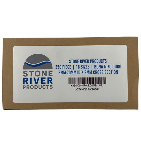 مجموعة حلقات دائرية مترية من Stone River Products 350 قطعة، 18 مقاسًا 3 مم - 20 مم معرف × 2 مم CS، مجموعة أختام مطاطية من Buna-N NBR 70A من النتريل للسيارات الهوائية الهيدروليكية، تتضمن الحافظة in Kuwait