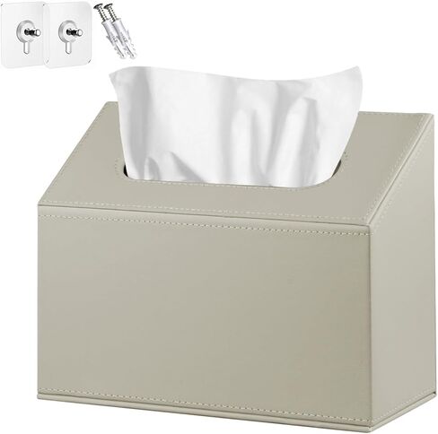 PUSU PU Leather Hand Towel Box Cover-Compatible with Disposable Paper Hand Towels, Wall-Mounted Paper Towel Dispenser Holder, Napkin Organizer for Bathroom, Kitchen, Restroom, Home Decor in Saudi Arabia