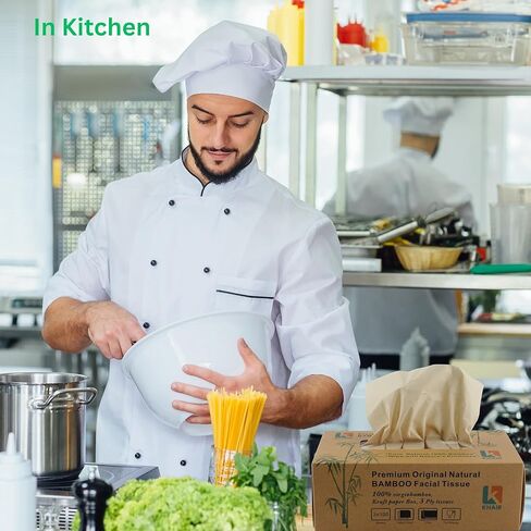 KHAIR Premium Original Natural Bamboo Facial Tissue – Soft, Strong & Eco-Friendly, 2 Pack, 3 ply Tissues, 200 Tissues, 600 Sheets For All type Skin in Kuwait