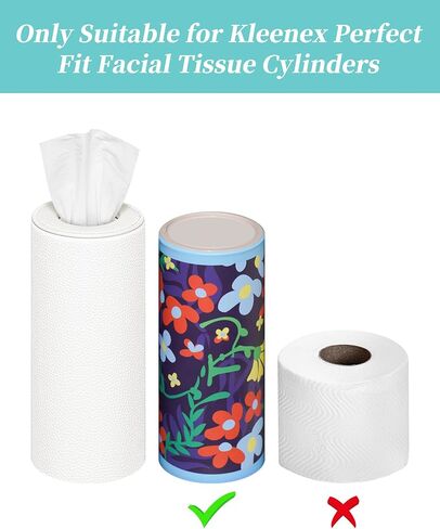 غطاء صندوق مناديل جلد PU من NiHome، 4 عبوات، متوافق مع أسطوانات مناديل الوجه Kleenex فقط، تصميم حافة مخيطة، سهل التركيب لمكتب غرفة نوم الحمام in Kuwait