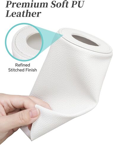 غطاء صندوق مناديل جلد PU من NiHome، 4 عبوات، متوافق مع أسطوانات مناديل الوجه Kleenex فقط، تصميم حافة مخيطة، سهل التركيب لمكتب غرفة نوم الحمام in Kuwait