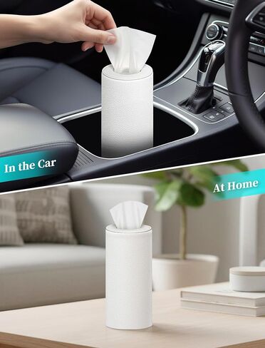 غطاء صندوق مناديل جلد PU من NiHome، 4 عبوات، متوافق مع أسطوانات مناديل الوجه Kleenex فقط، تصميم حافة مخيطة، سهل التركيب لمكتب غرفة نوم الحمام in Kuwait