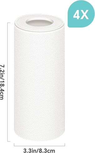 غطاء صندوق مناديل جلد PU من NiHome، 4 عبوات، متوافق مع أسطوانات مناديل الوجه Kleenex فقط، تصميم حافة مخيطة، سهل التركيب لمكتب غرفة نوم الحمام in Kuwait