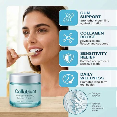 مسحوق الكولاجين للأسنان، مسحوق الكولاجين لتقوية ابتسامة الكولاجين للثة، مسحوق العناية بمعجون الأسنان هيدروكسيباتيت لحماية اللثة للأسنان in Kuwait