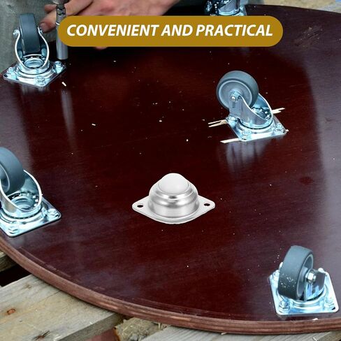 8 قطع من كالارون عجلات دوارة من النايلون مقاس 2.54 سم محامل كروية تدور 360 درجة وحدة نقل الكرة لخطوط التجميع وتطبيقات لف الأثاث in Kuwait