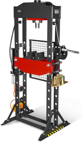 مكبس متجر هوائي/هيدروليكي بإطار على شكل حرف H من MechMaxx 30 طن مع ونش يدوي ومجموعة دبوس ضغط، إطار فولاذي ملحوم بالكامل، حارس أمان، تحكم في دواسة القدم، HSP30 in Kuwait