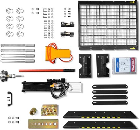مكبس متجر هوائي/هيدروليكي بإطار على شكل حرف H من MechMaxx 30 طن مع ونش يدوي ومجموعة دبوس ضغط، إطار فولاذي ملحوم بالكامل، حارس أمان، تحكم في دواسة القدم، HSP30 in Kuwait