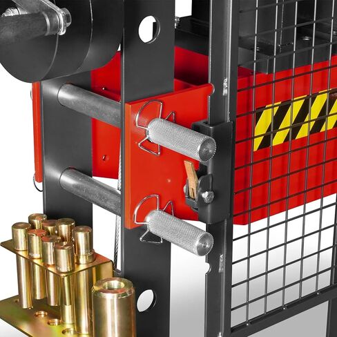 مكبس متجر هوائي/هيدروليكي بإطار على شكل حرف H من MechMaxx 30 طن مع ونش يدوي ومجموعة دبوس ضغط، إطار فولاذي ملحوم بالكامل، حارس أمان، تحكم في دواسة القدم، HSP30 in Kuwait