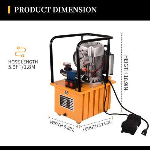 مضخة هيدروليكية تعمل بالكهرباء 750 وات وحدة طاقة هيدروليكية 110 فولت، سرعتان 10000 رطل لكل بوصة مربعة 8.4 لتر صمام الملف اللولبي مزدوج التمثيل للثقب والانحناء والرافعات المزدوجة التمثيل 8 لتر/2.1 جالون in Kuwait
