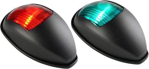 SEAFLO 03 Series Red & Green Vertical Mount LED Navigation Lights - 10-30V, 2W, 2NM Visibility, USCG Approved for Boats Up to 65 FT, CE & RoHS Certified, Chrome, 4-Year Warranty(Starboard and Port) in Saudi Arabia