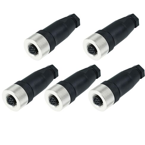 10 قطع M12 5Pin موصل طيران مستقيم للذكر والأنثى، موصل سلك دائري صناعي مقاوم للماء، موصل كهربائي ذكر/أنثى بتصنيف IP67 لأجهزة الاستشعار والأتمتة والاستخدام الخارجي in Kuwait