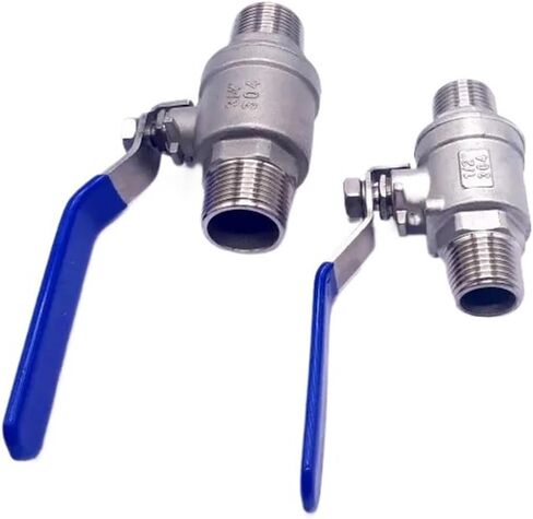 1PCS External thread stainless steel 304 2P full bore ball valve with vinyl handle thread valve water switch DN8/10/15/20/25/32/40(1") in Saudi Arabia