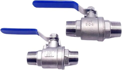 1PCS External thread stainless steel 304 2P full bore ball valve with vinyl handle thread valve water switch DN8/10/15/20/25/32/40(1") in Saudi Arabia