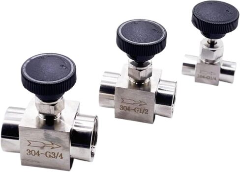 1 قطعة 1/8 "1/4" 3/8 "1/2" وغيرها من المواضيع الداخلية SS 304 الفولاذ المقاوم للصدأ صمام إيقاف التحكم في التدفق (1/2 ") in Saudi Arabia