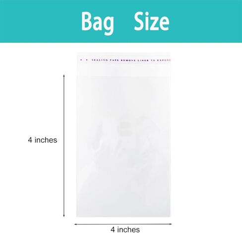 Self Sealing Cellophane Bags 200Pcs-Self-Adhesive OPP Bags - Clear, Resealable Packaging for Versatile Use-Souvenir,Jewelry,Cookie,Products，Candy,Gift,Storage (4 x 4) in Saudi Arabia