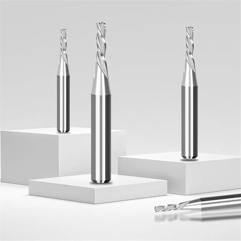 Down Cut Router Bit 1/4 Shank 3 Flute Spiral Milling Cutter for Woodworking Carbide End Mill CNC Cutter(6.35x19.05x64mm) in Saudi Arabia