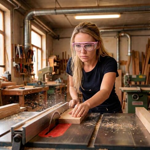 UNCO- Safety Goggles Over Glasses with Clear Wraparound Lens, Pink Arms, Safety Glasses Over Eyeglasses in Kuwait