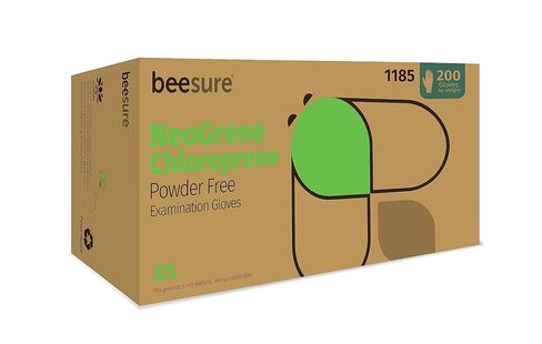 قفازات فحص خالية من مسحوق نيوجرين كلوروبرين BE1187 من BeeSure، 3.2 مل، أخضر، متوسط ​​(عبوة من 200 قطعة) in Kuwait