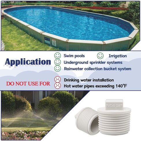 24Pack 3/4" PVC SCH40 Male Threaded Pipe End Cap Adaptor with Waterproof Tape - PVC Cleanout Plug(Includes Durable Adapters and Sealant Tape) in Kuwait