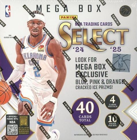 2024/25 Panini SELECT Basketball Factory Sealed MEGA Box with (10) EXCLUSIVE CRACKED ICE PRIZMS & (9) Other Inserts or Prizms! For for Ultra Rare Elephant & Tiger Prizms & Crown Jewels Insert! in Saudi Arabia