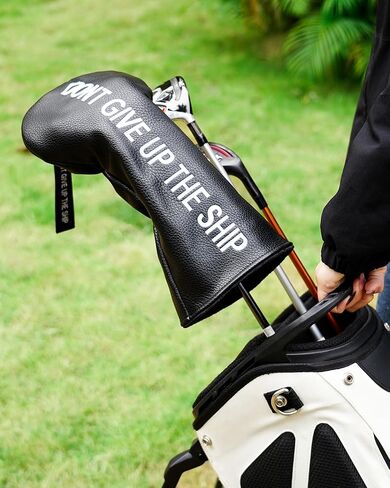 Big Teeth Golf Driver Headcover Naval Driver Head Cover, Nautical Themed Golf Driver Head Covers, Dont Give Up The Ship Golf Head Covers for Woods and Driver Black Color in Saudi Arabia