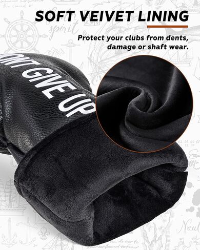 Big Teeth Golf Driver Headcover Naval Driver Head Cover, Nautical Themed Golf Driver Head Covers, Dont Give Up The Ship Golf Head Covers for Woods and Driver Black Color in Saudi Arabia