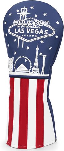 Las Vegas Patriot Headcovers | Red, White & Blue PU Leather | Choose 1pc (for 460cc Driver, Fairway, Hybrid) or 3pc Complete Set in Saudi Arabia