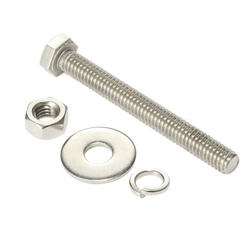 MewuDecor 1/4-20 x 3-1/2" Hex Head Cap Screws Bolts and Nuts, Flat Washers, Spring Washers, Stainless Steel 18-8 (304), 10 Sets in Saudi Arabia
