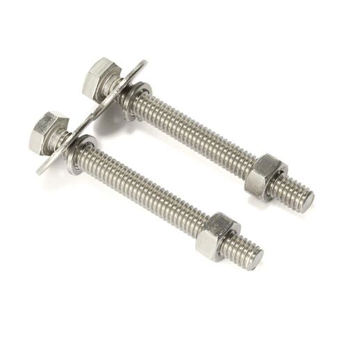 MewuDecor 1/4-20 x 3-1/2" Hex Head Cap Screws Bolts and Nuts, Flat Washers, Spring Washers, Stainless Steel 18-8 (304), 10 Sets in Saudi Arabia
