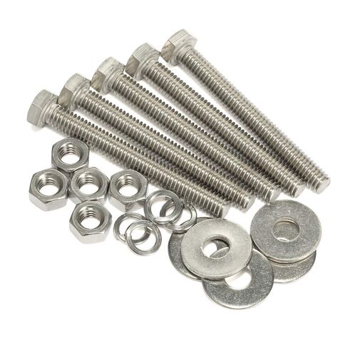 MewuDecor 1/4-20 x 3-1/2" Hex Head Cap Screws Bolts and Nuts, Flat Washers, Spring Washers, Stainless Steel 18-8 (304), 10 Sets in Saudi Arabia