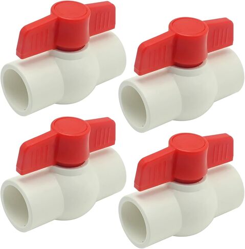 1 بوصة صمام إغلاق أنابيب المياه، 4 قطع SCH40 NPT PVC مجموعة صمامات كروية لنظام الري بإمدادات المياه الباردة in Saudi Arabia