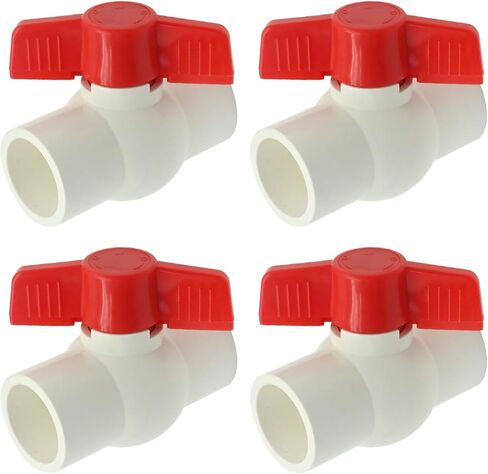1 بوصة صمام إغلاق أنابيب المياه، 4 قطع SCH40 NPT PVC مجموعة صمامات كروية لنظام الري بإمدادات المياه الباردة in Saudi Arabia