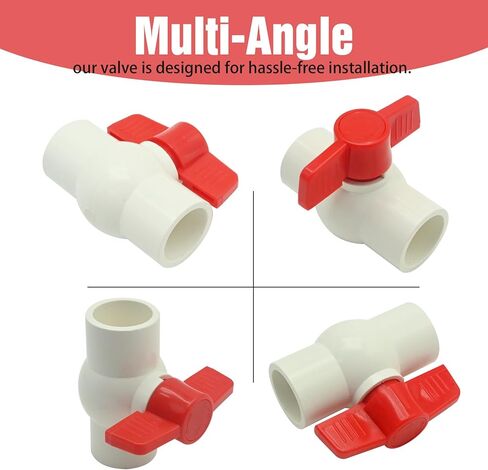 1 بوصة صمام إغلاق أنابيب المياه، 4 قطع SCH40 NPT PVC مجموعة صمامات كروية لنظام الري بإمدادات المياه الباردة in Saudi Arabia
