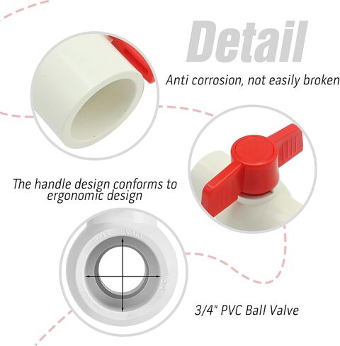 1 بوصة صمام إغلاق أنابيب المياه، 4 قطع SCH40 NPT PVC مجموعة صمامات كروية لنظام الري بإمدادات المياه الباردة in Saudi Arabia