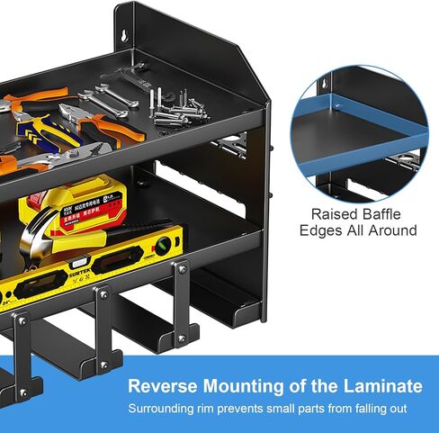 Wall Mount Power Tool Organizer Storage Rack, Garage Tools Storage Rack, Foldable Cordless Drill Hanger Storage Rack, Electric Drill and Screwdriver Tool Rack,(3 Layers 4 Slots) in Saudi Arabia